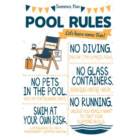 Pool Rules Signs Outdoor Funny Summer Fun Metal Tin Signs With Playful Swimming Guidelines Pool Signs And Decor Outdoor 8x12 Inch