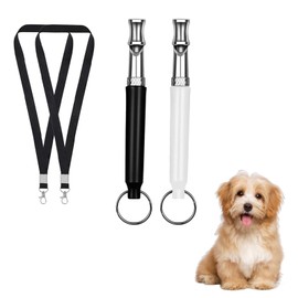 ZesNxj 2 Stück Hundepfeife Hochfrequenz Lautlos, Hundepfeife Rütter Rückruf, Hundepfeife Rückruf mit Lanyard, Pfeife Hund Rückruf für Hundetraining, Erziehung und Verhalten(Weiß, Schwarz)