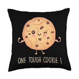 One Tough Cookie Funny Chocolate Chip Cookies Throw Pillow