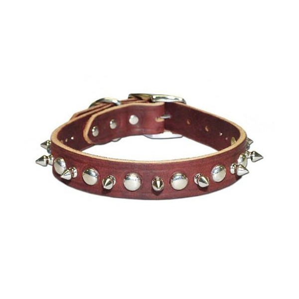 Leather Brothers Inc. 6079-PK12 Pink Signature Leather Spike and Stud