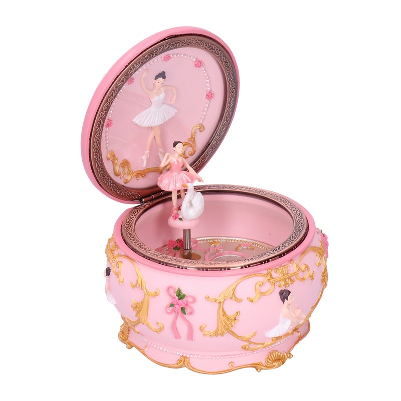 LED Music Box Figurine Rotation Exquisite Music Box Home Decoration