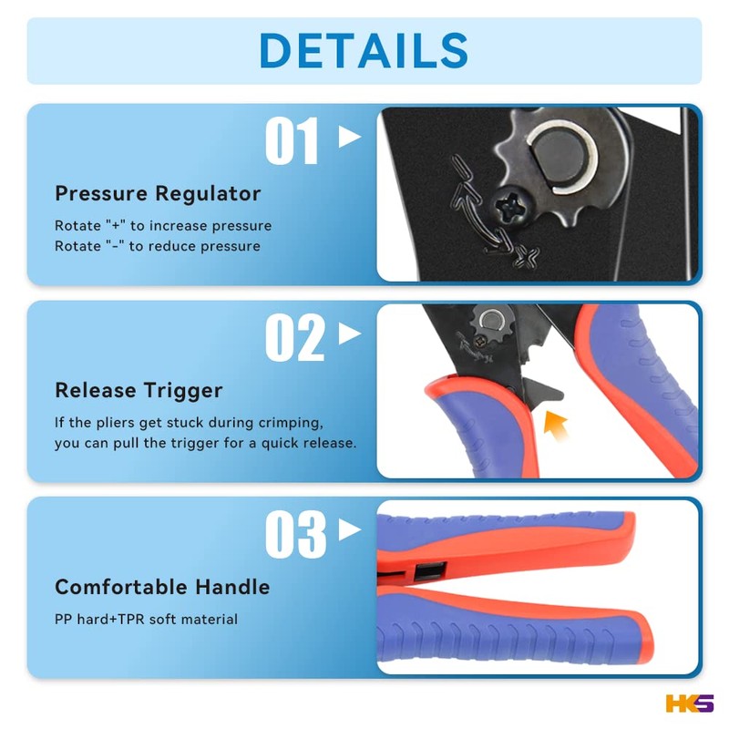 HKS Coax Ratchet Crimping Tool Set for Coaxial RG Cable