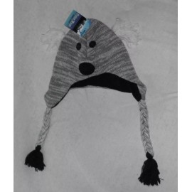 Polar Wear by Kids Apparel Club Kid Bear Animal Hat One Size NWT Grey White & Black 100% Acrylic Polar Wear $24