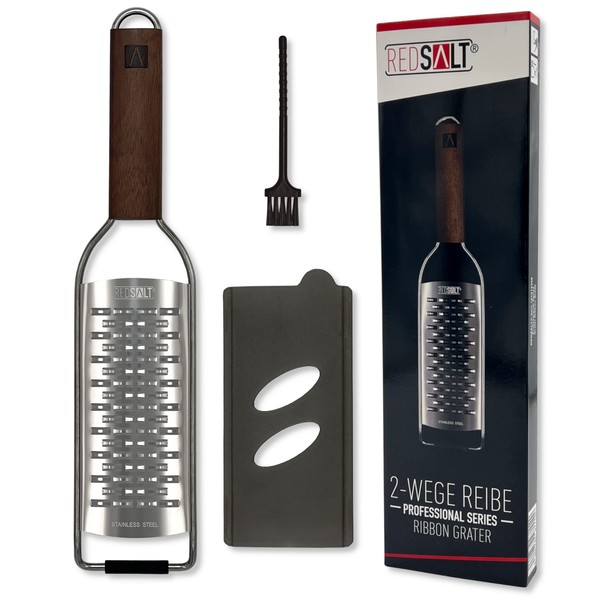 REDSALT® Premium 2-Way Grater with Wooden Handle Razor Sharp Professional