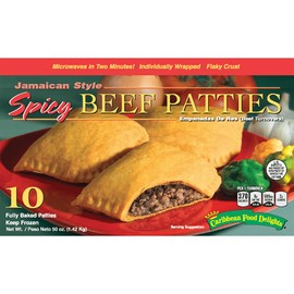 Jamaican Style Patties, Baked (Spicy), individually Wrapped Patties (10)
