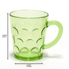 TPBD03950Green Dotted Plastic Cup with Handle Transparent Clear Unbreakable (Green)