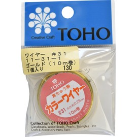 TOHO Wire #31, Thickness 0.01 inch (0.29 mm) x Length 32.8 ft (10 m) Roll, Gold 11-31-1