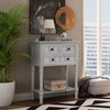 FridayParts Narrow Console Table, Slim Sofa Table with Three Storage