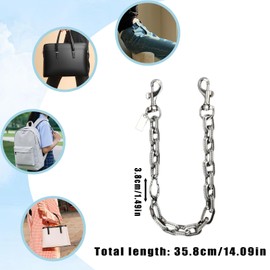 LSBDJDL Metal letter Bag Charms Wallet Chain Keychains Purse Handbags Purse Chain Bag Strap Accessories For Women (silver)