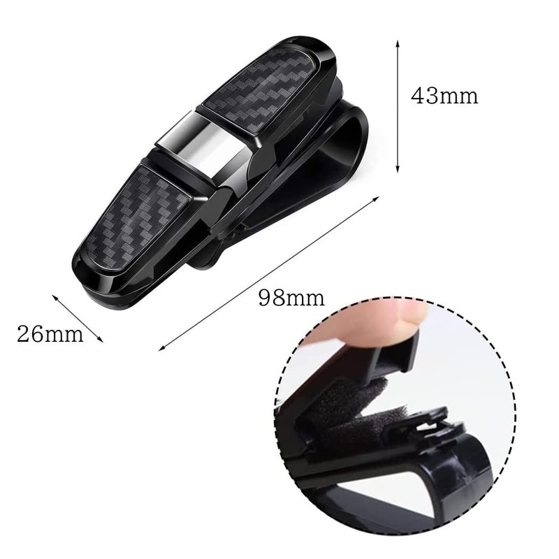 XSAJU 2pcs Car Sunglasses Clip Glasses Holder for Car Sun