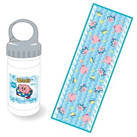 ENSKY Star Kirby Cool Towel with 3 Waves, Kirby, Body: Approx. 11.8 x 35.4 inches (300 x 900 mm), Container: Approx. 2.6 x 7.3 inches (67 x 185 mm)