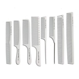 White/off white combs, high-temperature anti-static hair combs, women's, men's, and children's hairdressers 8-piece set/10 piece set (White)