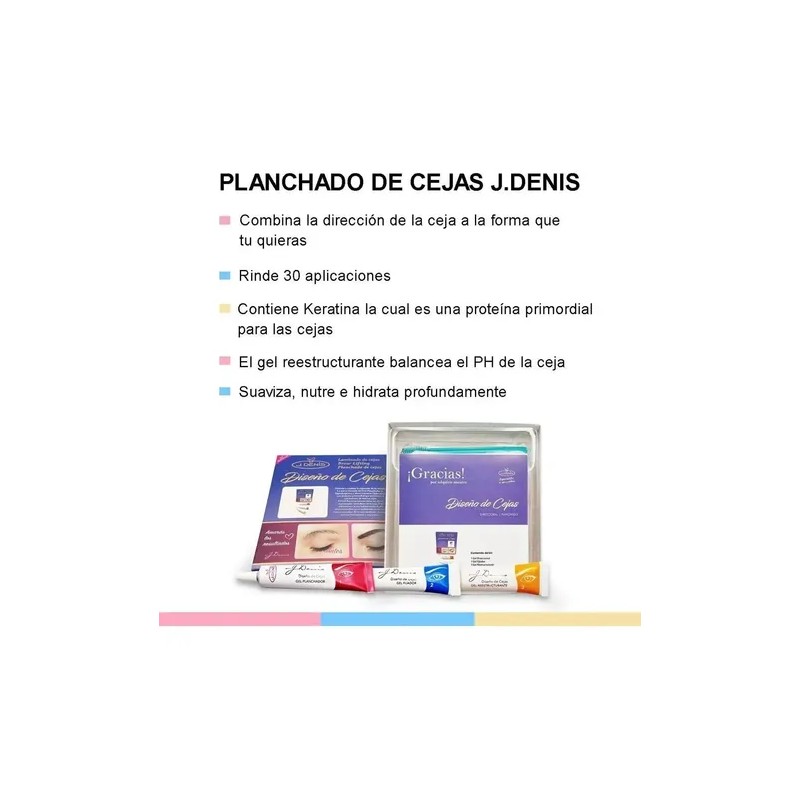 Kit Planchado Cejas J Denis Profesional Laminado 10 Pack