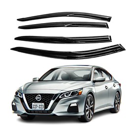 Compatible with Nissan Altima 2019 2020 2021 2022 2023 ;2mm-Thick Acrylic Wind Deflector, Front & Rear Vent Visors, Vent Protection, Tape-On Outside-Mount,4-Pieces Window Deflector Guard Kit