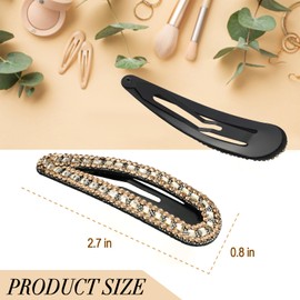 KANPRINCESS 2PCS Rhinestone Hair Clips,Snap Hair Accessories,Decorative Hair Clips,Rhinestone Barrettes For Women Girls(SET15)