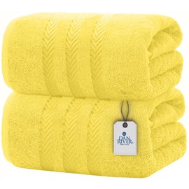 DAN RIVER Luxury Jumbo Bath Sheets 2 Piece – 550 GSM (35x70 Inches) 100% Cotton Highly Absorbent and Quick Dry Bath Towel Set – Super Soft Towels for Bathroom, Hotel, Spa, Yellow