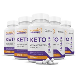 (5 Pack) Turbo Ripped Keto ACV Pills 1275MG Keto Support Blend Capsule Alternative to Keto ACV Gummies Formulated with Apple Cider Vinegar Extra Virgin Olive Oil Powder Green Tea Leaf 300 Capsules