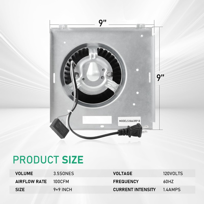 【Upgrade】 8663RP B Unit,Compatible with Nutone 8664RP B Unit 100CFM
