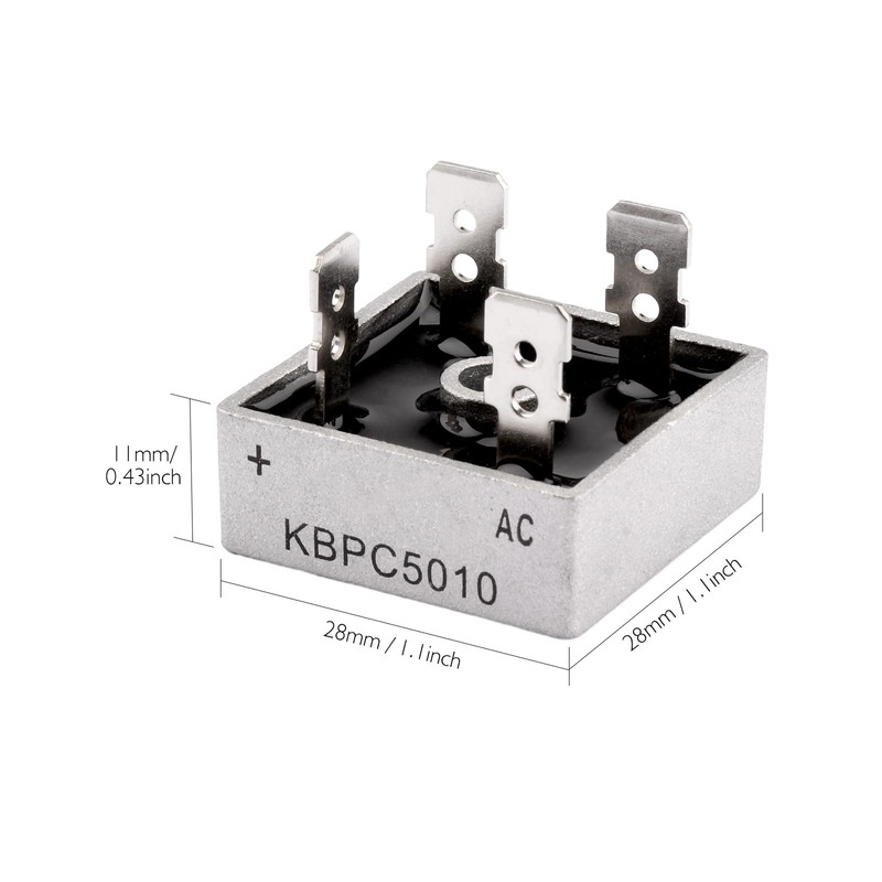 FORIOT 8Pcs KBPC5010 Bridge Rectifier Diode 1000V 50A AC to
