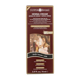 Surya Brasil - Henna Cream for Gray Coverage, Semi Permanent Natural Henna Deep Conditioning Hair Color Treatment, Black, 2.37 oz / 70 ml