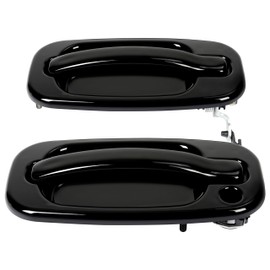 HECASA Door Handle Compatible with 1999-2007 Chevy Silverado GMC Sierra 1500/2500/3500 Yukon Tahoe Escalade Replace for 15034985 15182406 FL w/Key Hole 2PCs(Front,Left&Right)