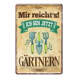 Gärtner Tin Sign – Metal Sign with Funny Saying for Hobby Gardeners Gardeners – Retro Decorative Sign Balcony Terrace Garden Shed Arbor Hobby Cellar Tool Shed – Gift Idea – 20 x 30 cm