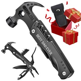 VEITORLD Gifts for Dad Men, Cool Dad Birthday Gifts Ideas for Men Grandpa Papa from Daughter Wife Son, BEST DAD EVER Gift, All in One Survival Tools Hammer Multitool, Camping Hunting Hiking Presents