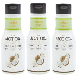 MCT Oil 6.1 oz (175 g), 3-Bottle Set, Flat Craft, 100% Derived from Coconut, 100% Medium-Chain Fatty Acids