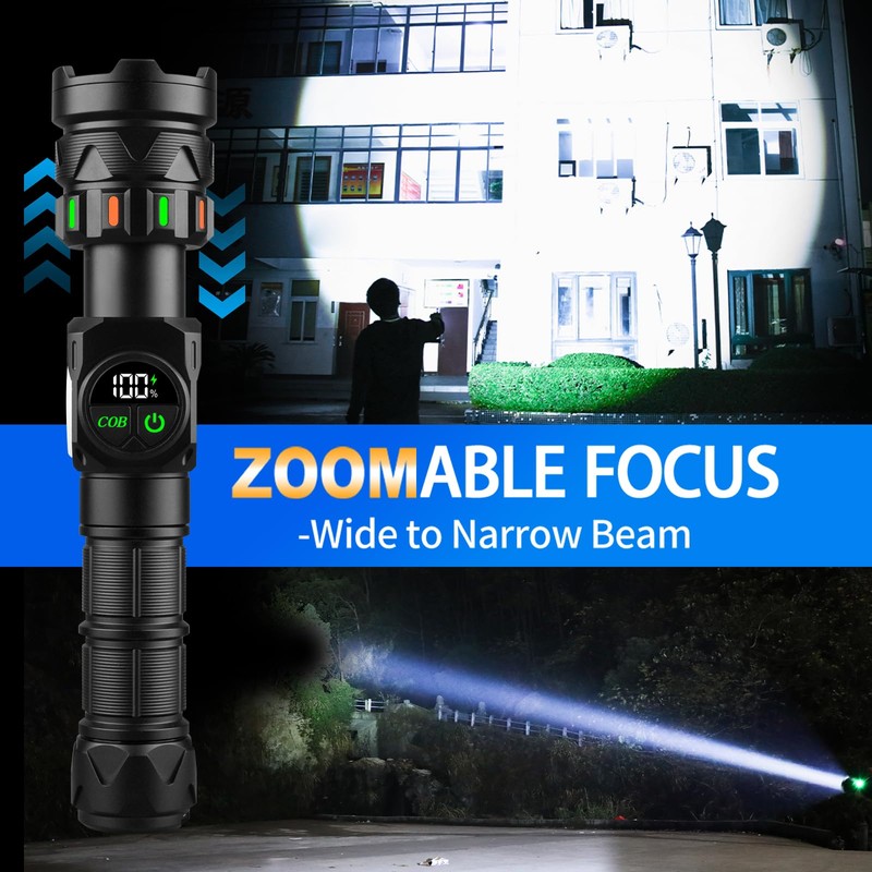 Rechargeable Flashlights High Lumens 5000 Long Distance, Super Bright LED