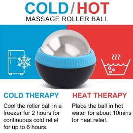 MEDLOT Cold Massage Roller Ball, Set of 2, Cryosphere Ice Therapy Ball for Bo...