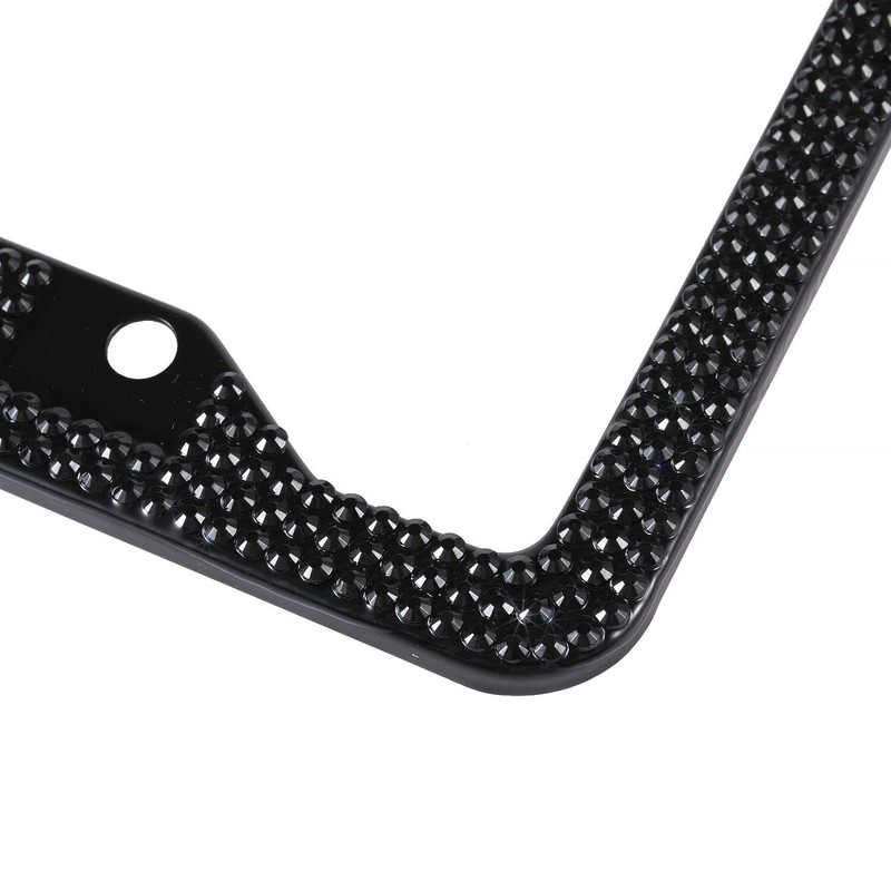 Fashion Handmade 4 Holes Black Crystal License Plate Frames,Premium US
