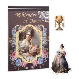 20 Sheets Court Style Sticker Book, 200+ Victorian Pre-Cut Scrapbook Sticker Book for Journals, Photo Album, PET & Paper Scrapbooks Supplies (Brown)