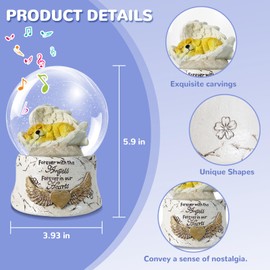 Aobaks Angel Dog Music Snow Globe Lost Pet Memorial Gifts, Dog Memorial GIF, Tabletop Music Box Decor, Dog Lover Gift idea