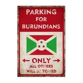 Parking for Burundians Only All Others Will Be Towed Wall Art Decal Inspirational National Country Flags Trucks Wall Sticker Vinyl Wall Art Murals Quotes for Bumper Bike Suitcase Wall Art 28in