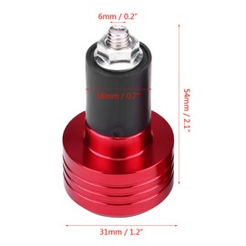 Gorgeri Grip Ends Weight Balance Plugs for Motorcycle Grips, 22 mm Universal Aluminium Handlebar Ends, Red, 1 Pair - Handlebar Grips, Handlebar Ends, Handlebar Balance Terminal, Handlebar End Plug