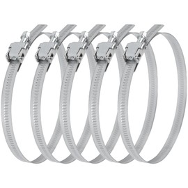 Vent Systems Ø100 mm / 4" Inch - Pack of 5 - Adjustable Galvanized Steel Worm Gear Steel Duct Clamps - Dryer Vent Clamp - Pipe Clamp for Air Ducting, Automotive - Worm Drive Hose Clamps