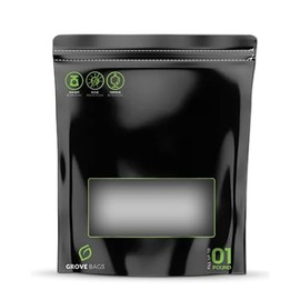 Grove Bags TerpLoc Zip Storage Bags with Window, 356 x 470 x 185 mm, for Herbs and Resins, Moisture Control, Odour Protection, Reusable, 102 x 165 x 51 mm for 7 g