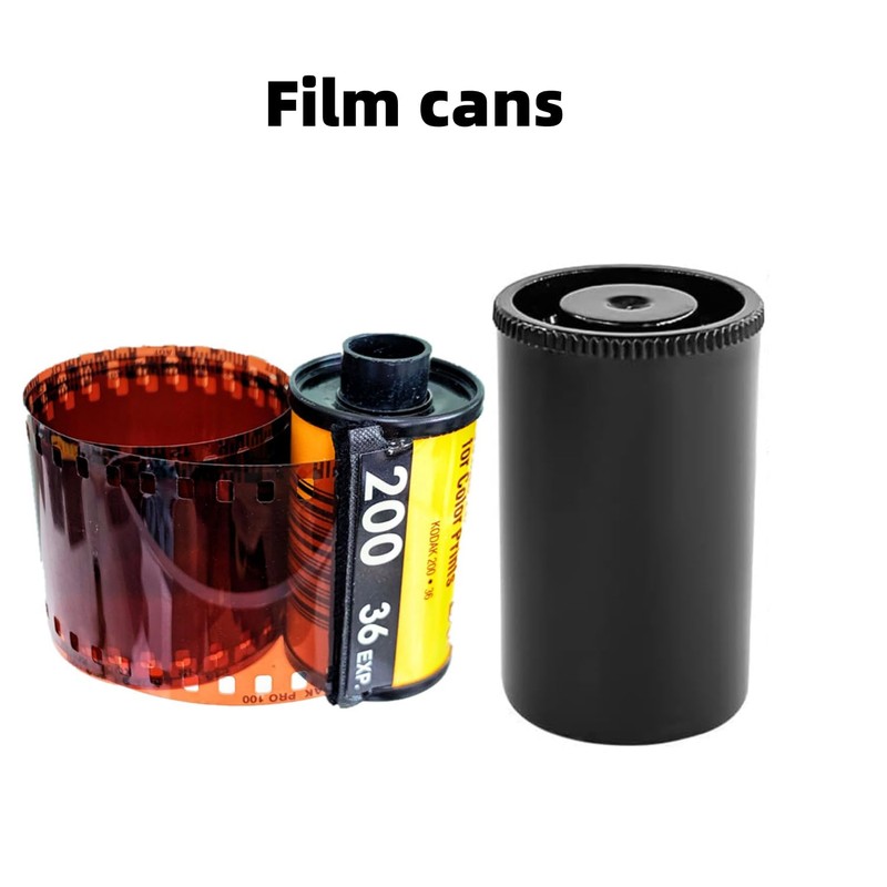 Film Cans with Lids, Pack of 20 Film Canisters, Black