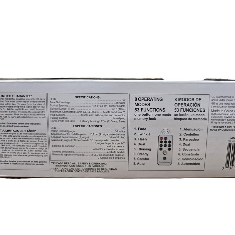 GE Color Effects 100-Count 33-ft Multi-Function Color Changing LED Plug-in