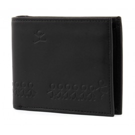 Oxmox Leather Wallet Pocket Purse Leather, Jumping-jack Embossed Black, Classic