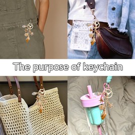Beach Keychain Seashell Accessories Charms for Women Girls Sea Shell Keychain Charm for Purse Backpack Keychains Beach Themed Gifts for Girls Women Ocean Animal Lovers Gift Keychains Starfish Charm