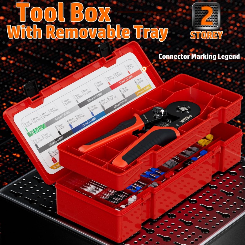 PEBA Ferrule Crimping Tool Kit, 28 Sizes Tinned Copper Terminals