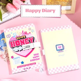 CAGIE Diary with Lock for Girls, A5 Journal with Lock for 8 10 11 12 14 16 Year Old, Diary for Girls Birthday Gifts, 192 Pages Refillable Journal for Girls Ages 8-12 with Pen Cute Diary