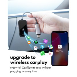 Wireless CarPlay Adapter for iPhone - Go Cordless in Seconds - USB Apple Car Play Wireless Adapter for iPhone 6 or Newer, 2017 Cars or Newer with USB C + A, Seamless, Crisp Sound, Bluetooth/WiFi