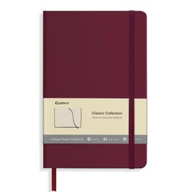 Comix Lined Journal Notebook for Women Men, Journaling Notebooks for Office School Home, Burgundy, 240 Pages, 5.5" x 8.3", College Ruled, A5, Hardcover