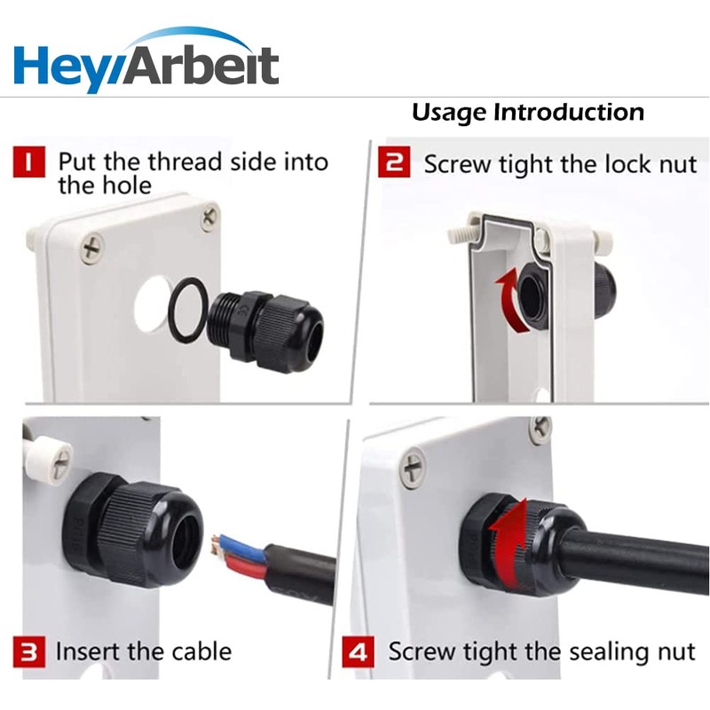 Heyiarbeit M25 Cable Gland 2 Holes Nylon Cable Glands Waterproof