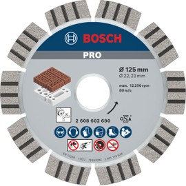 Bosch 2608602680 Diamond Cutting disc Best for Abrasive, Silver/Grey