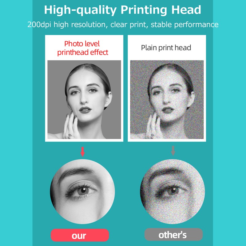 Portable Mini Pocket Printer Wireless BT Thermal Printer Photo Notes