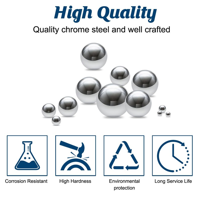 Ball Bearings 610 Pcs 6 Size Assorted Loose Bearing Balls