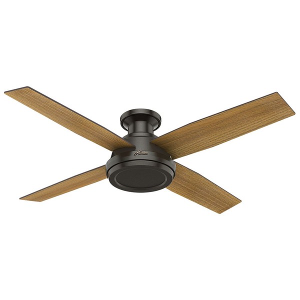 Hunter Fan Company 59449 Dempsey Low Profile Indoor Ceiling Fan with Remote Control, 52", Noble Bronze Finish